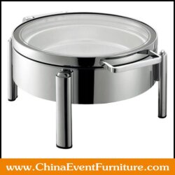 Wholesale glass top stainless steel round chafing dish for restaurants
