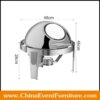 wholesale 6L silver stainless steel round chafing dish with glass lid for hotel restaurants