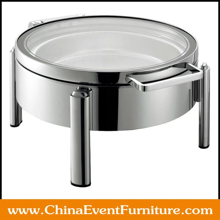 round chafing dish Wholesale glass top stainless steel round chafing dish for restaurants