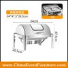 wholesale stainless steel silver chafing dish with glass for hotel restaurant use