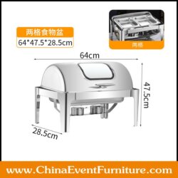 wholesale stainless steel silver chafing dish with glass for hotel restaurant use