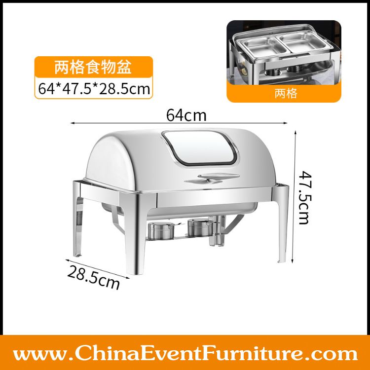 silver chafing dish wholesale stainless steel silver chafing dish with glass for hotel restaurant use
