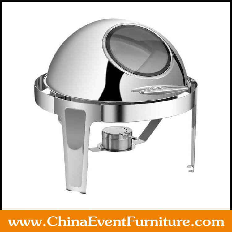 silver chafing dish wholesale 6L stainless steel silver chafing dish for hotel banquet hall