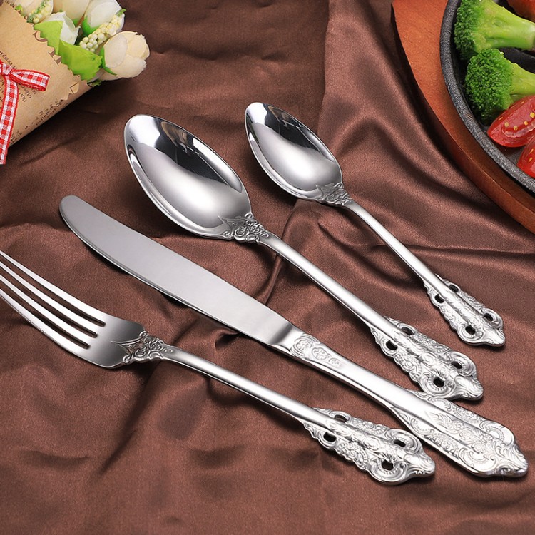 wholesale stainless steel silver cutlery set for events