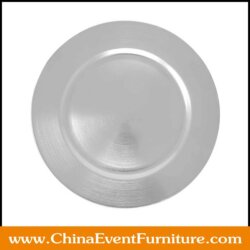 wholesale 13 inch round silver plastic charger plates for weddings