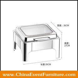 wholesale silver stainless steel square chafing dish for hotel banquet hall