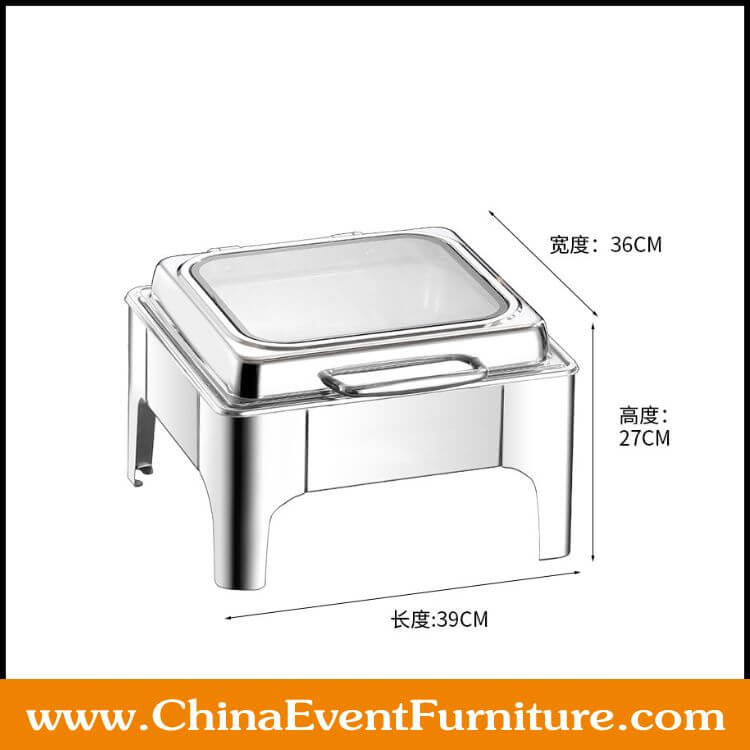 square chafing dish wholesale silver stainless steel square chafing dish for hotel banquet hall