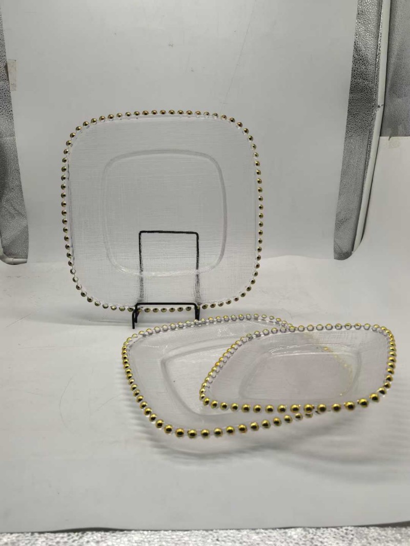 wholesale clear square glass underplates for weddings