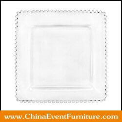 wholesae clear square glass underplates for events