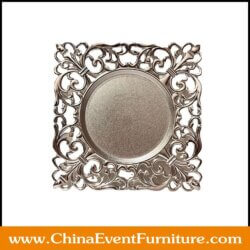 sliver square plastic charger plates wholesale for weddings