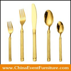 wholesale luxury stainless steel gold cutlery set for weddings