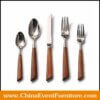 wholesale high-end wooden handle cutlery set for weddings
