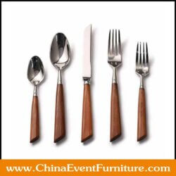 wholesale high-end wooden handle cutlery set for weddings