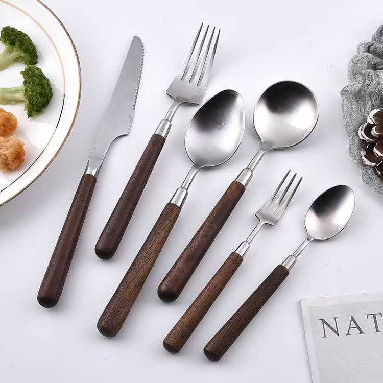 wholesale wooden handle cutlery set for sale