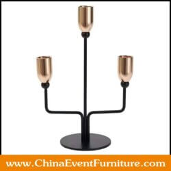 wholesale gold and black 3 Arm Candelabra for weddings