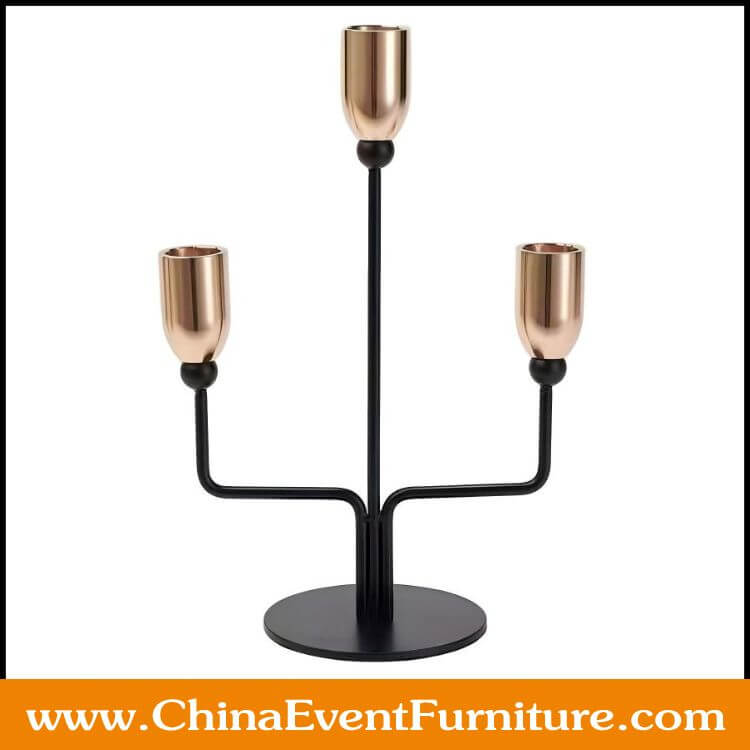 3 Arm Candelabra wholesale gold and black 3 Arm Candelabra for weddings