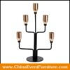 wholesale gold and black 5 Arm Candelabra for weddings