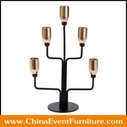 wholesale gold and black 5 Arm Candelabra for weddings