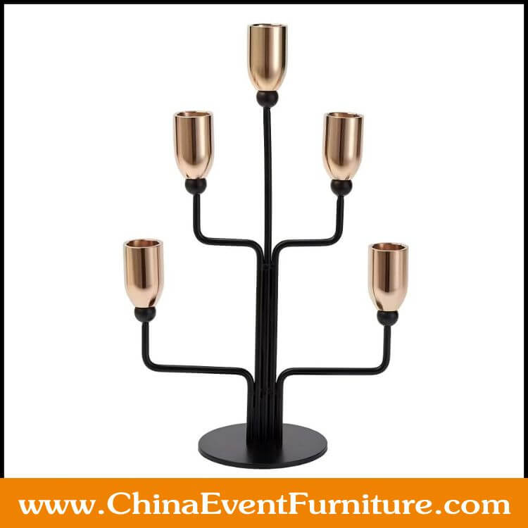 5 Arm Candelabra wholesale gold and black 5 Arm Candelabra for weddings