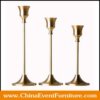wholesale set of 3 Brass Taper Candle Holders for weddings