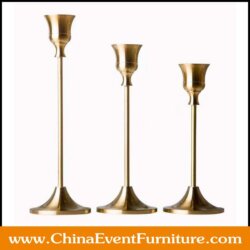 wholesale set of 3 Brass Taper Candle Holders for weddings
