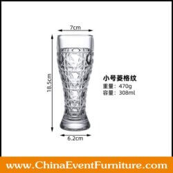 wholesale Embossed Beer Glass for hotel bars