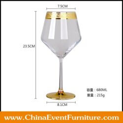 wholesale Gold Rimmed Wine Glass for banquets