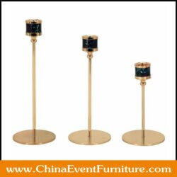 wholesale set of 3 Gold Taper Candle Holders for weddings