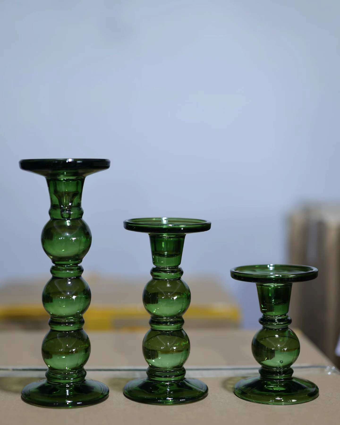 Green Crystal Candle Holder wholesale for events