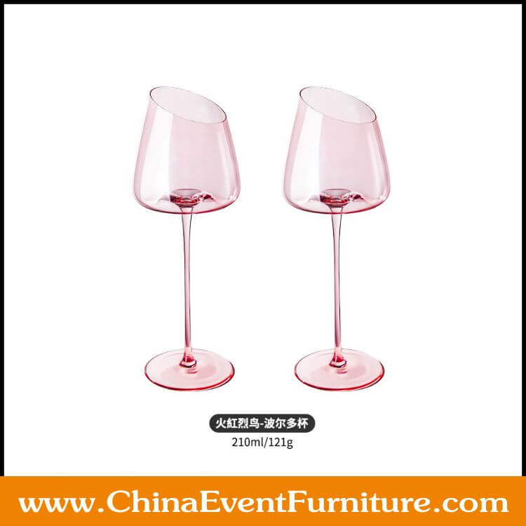 Slanted Rim Wine Glass wholesale Slanted Rim Wine Glass for weddings