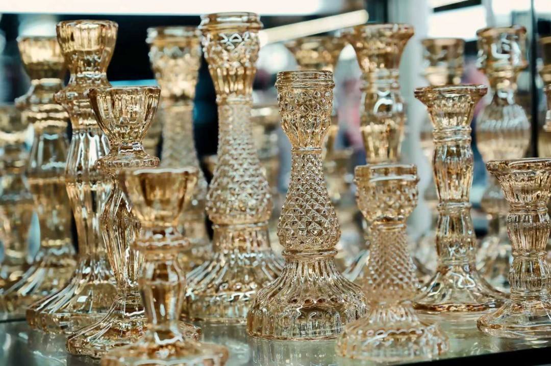 wholesale amber crystal candle holder  for weddings