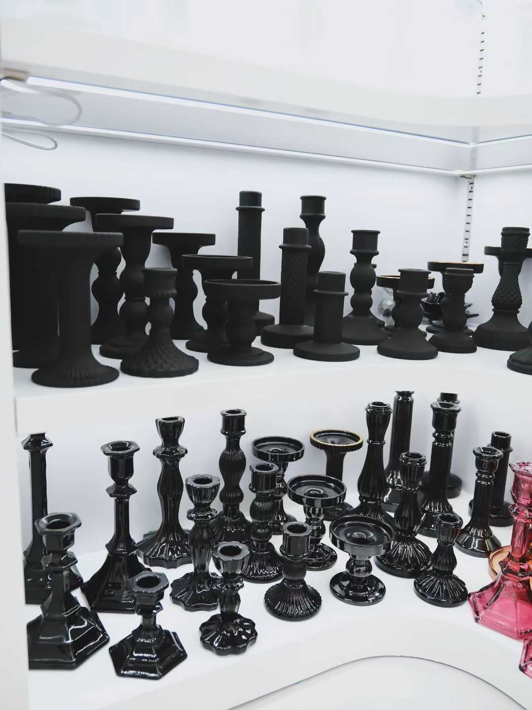 black crystal candle holder set wholesale for weddings