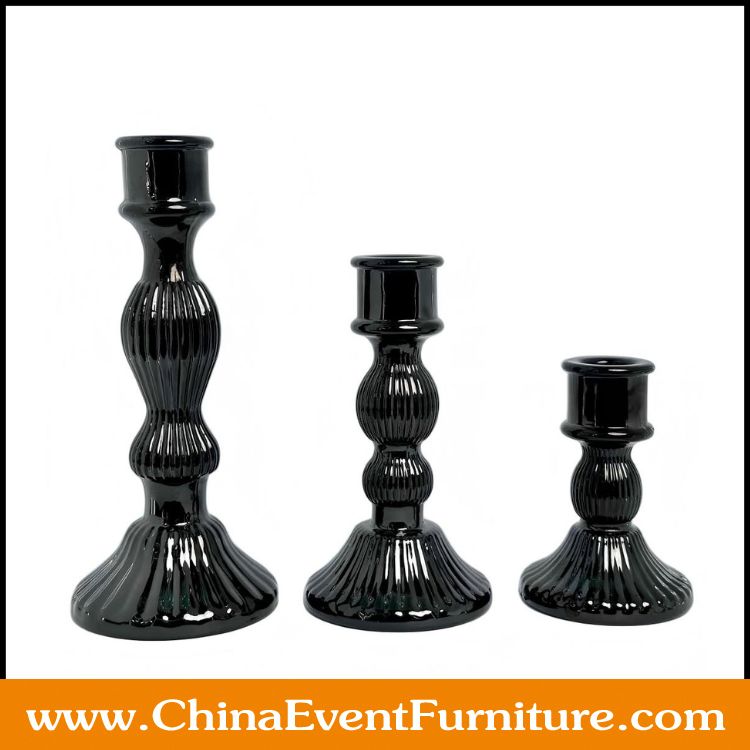 black crystal candle holder wholesale set of 3 black crystal candle holder for weddings