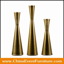 wholesale set of 3 bronze metal candle holder for weddings