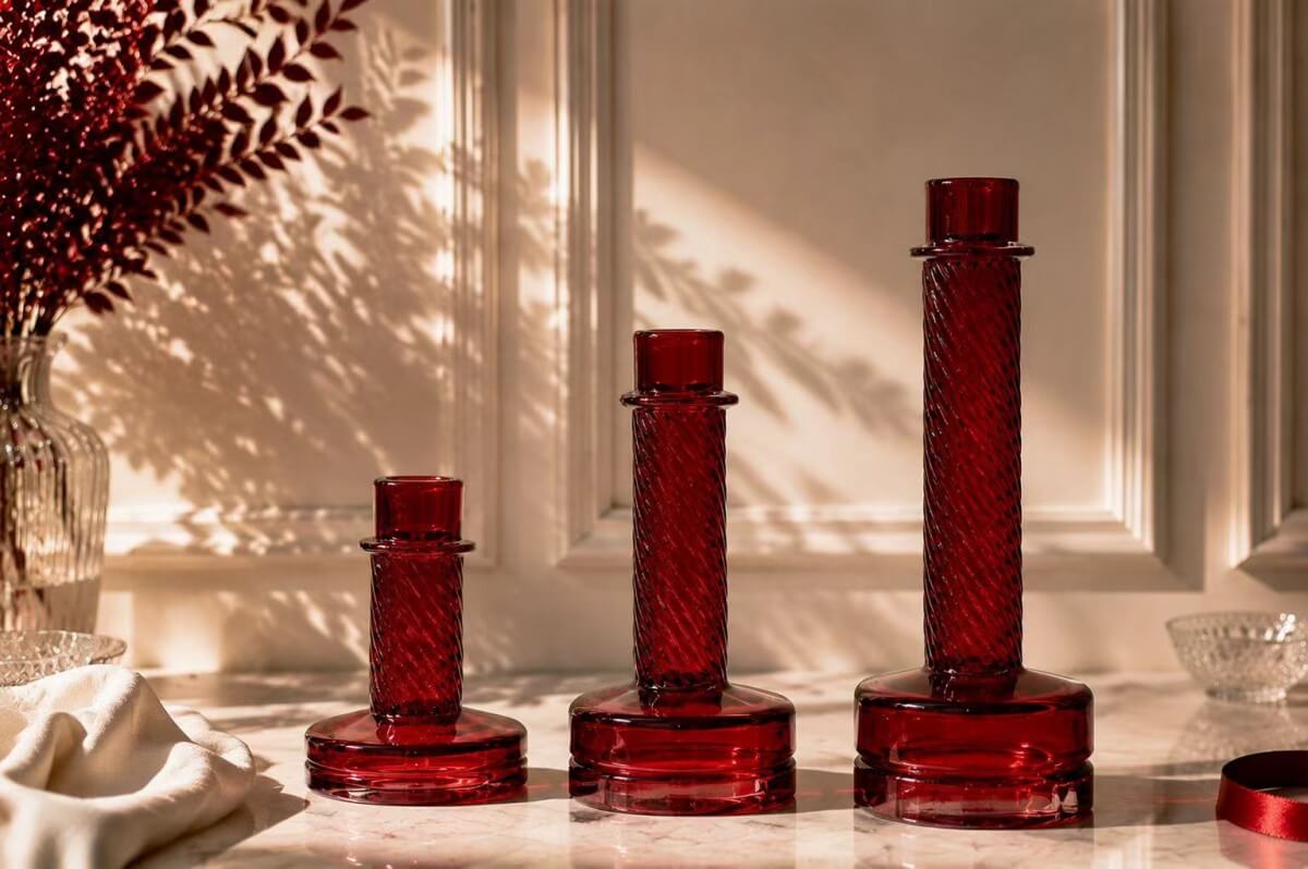 red crystal candle holder wholesale for weddings