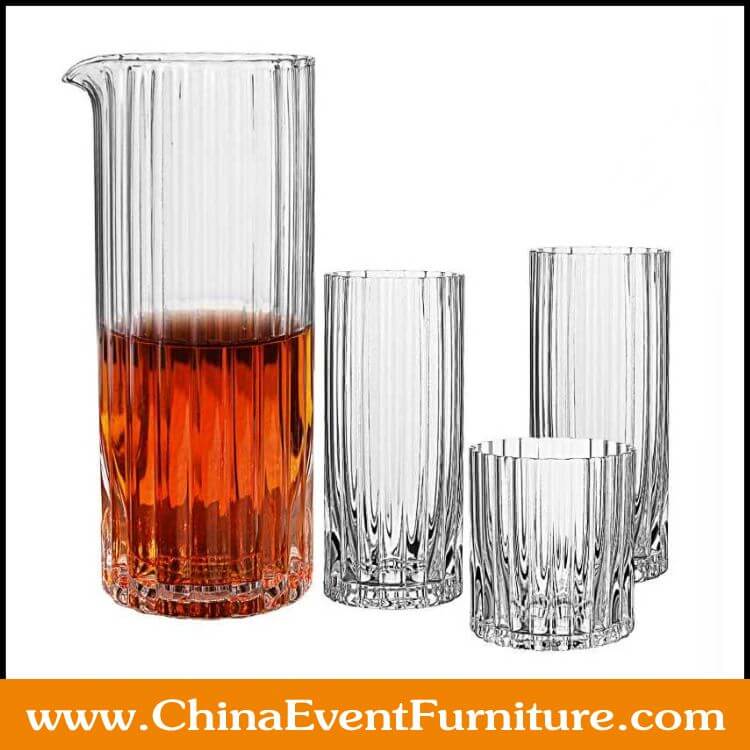 ribbed glass cup wholesale crystal ribbed glass cup set for events