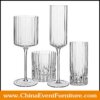 wholesale clear ribbed glassware set for events
