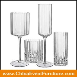 wholesale clear ribbed glassware set for events