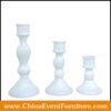 wholesale white crystal candle holder set of 3 for weddings