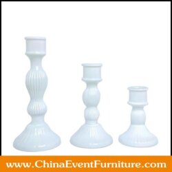 wholesale white crystal candle holder set of 3 for weddings