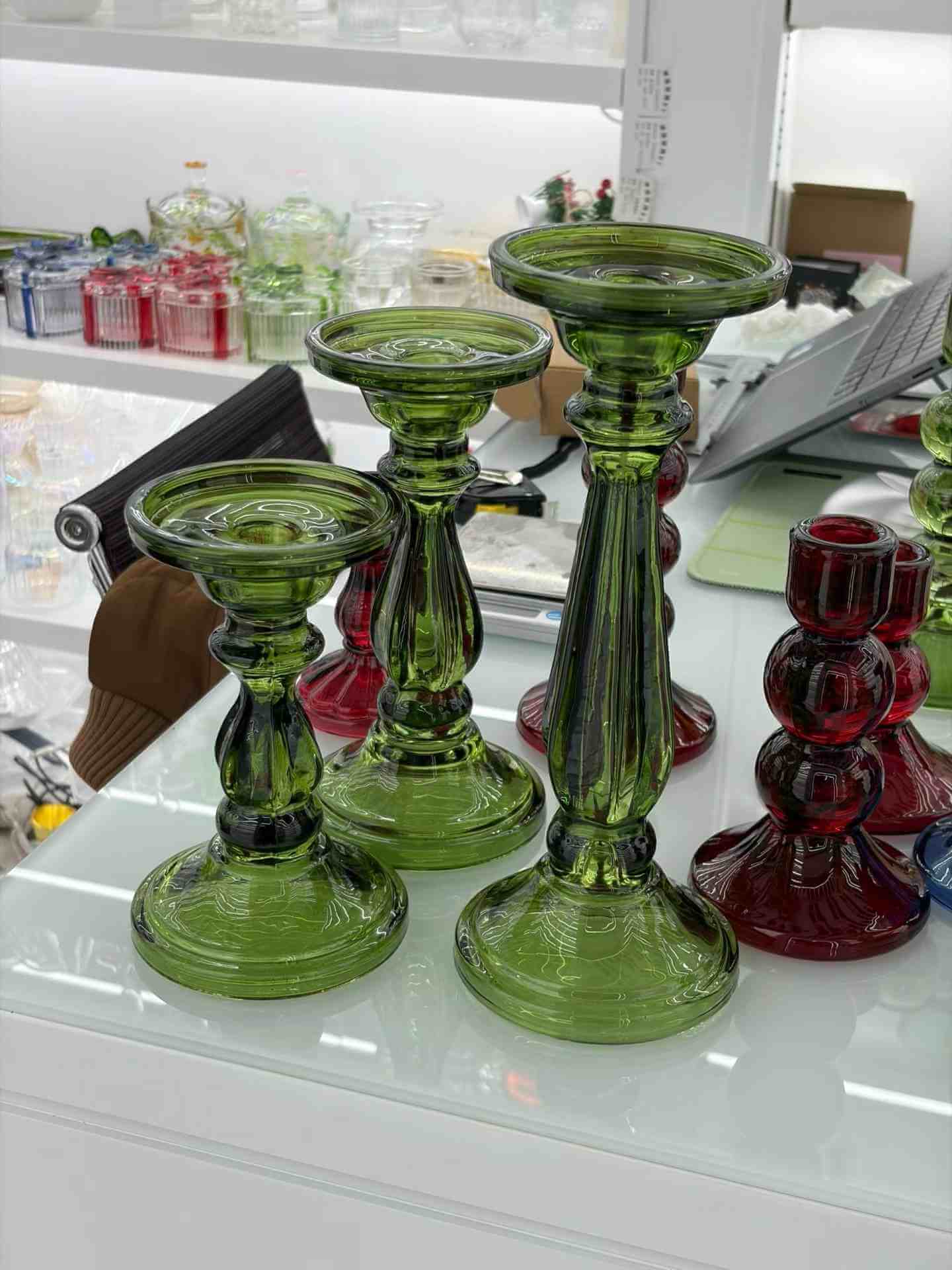 wholesale Green Crystal Candle Holder for sale