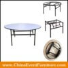 wholesale 60 inch round banquet table with black folding metal base for banquet hall