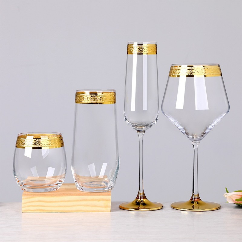 wholesale Gold Rimmed Wine Glass for sale
