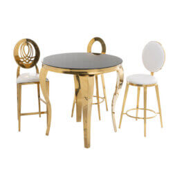 wholesale Gold chrome bar stools with backs with bar tables for hotels