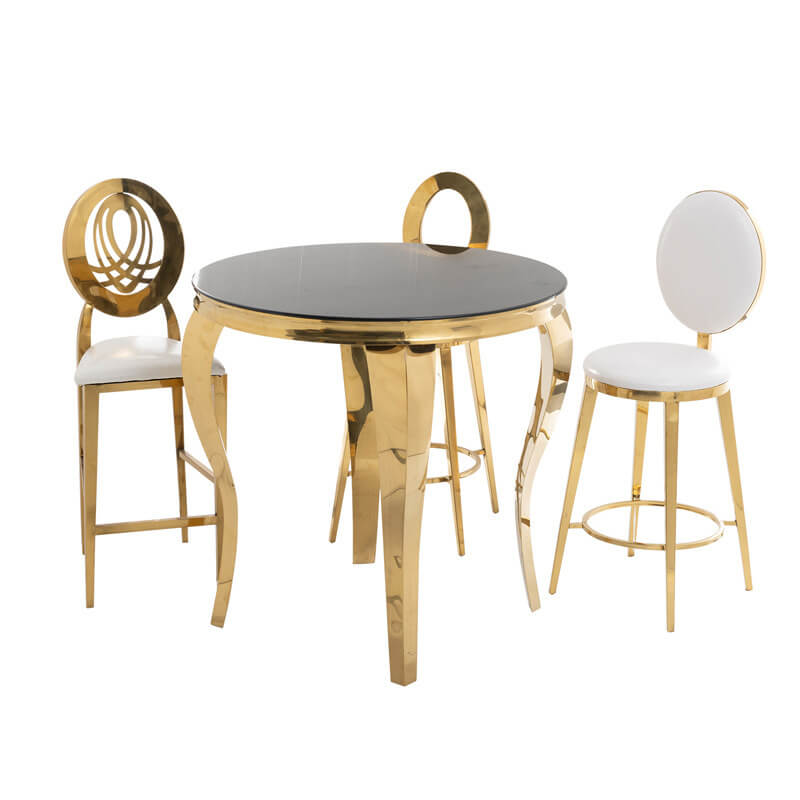 Gold chrome bar stools with backs wholesale Gold chrome bar stools with backs with bar tables for hotels