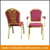 wholesale red and gold stackable banquet armchair for hotel banquet hall