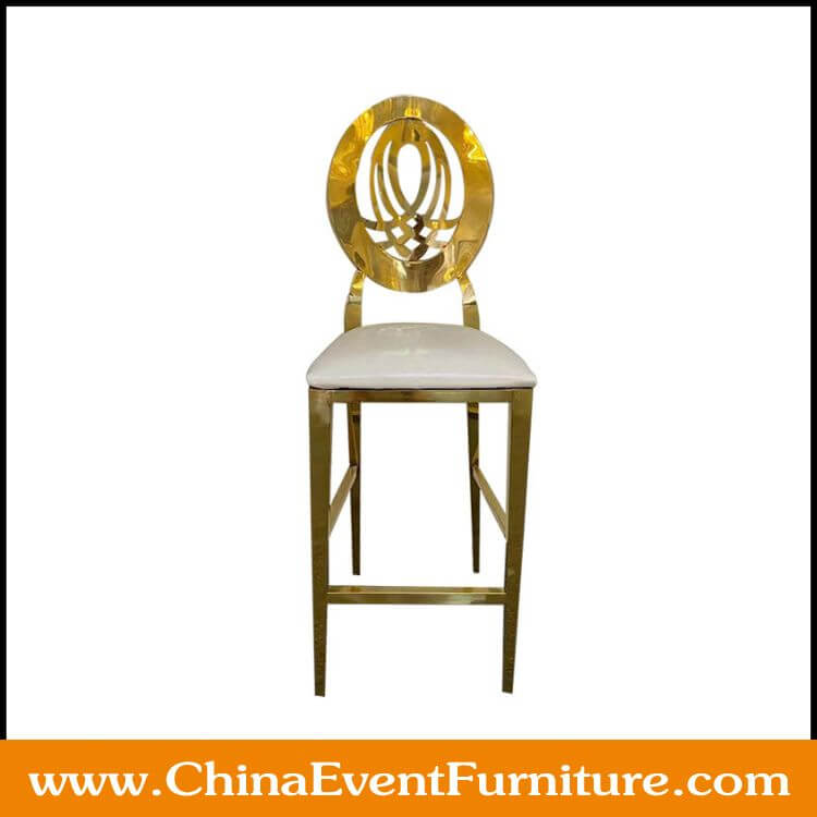 Gold chrome bar stools with backs