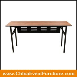 wholesale rectangular folding conference table with black metal folding base for office