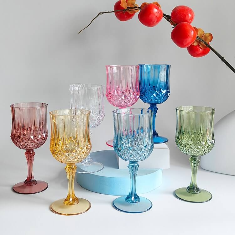 Unbreakable high end acrylic glassware for events