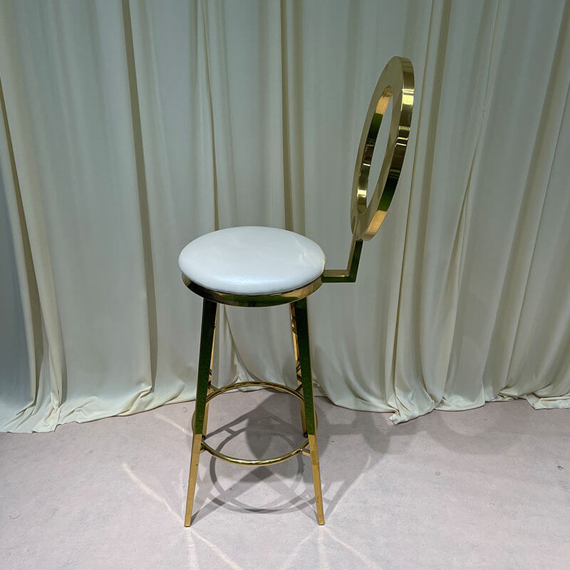 stackable gold and white modern stainless steel bar stools wholesale for bars